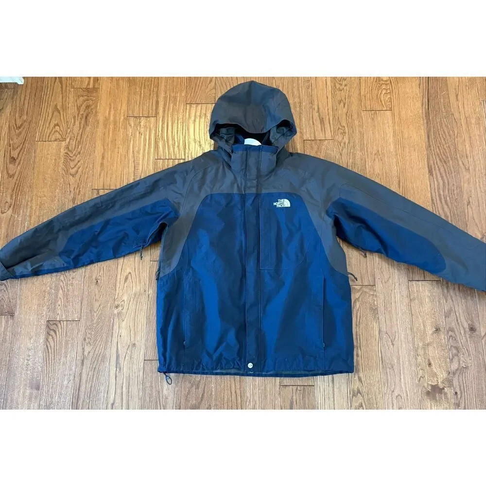 The North Face Hyvent shell jacket size large grey and navy